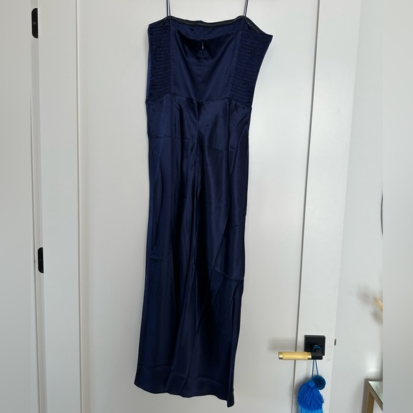 Amanda Uprichard Mandy Midi Dress, size large, navy blue - Picture 3 of 8